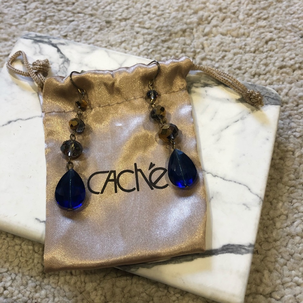 Blue and Gold Earrings